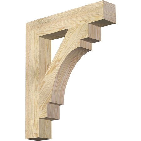 Ekena Millwork Merced Block Rough Sawn Bracket, Douglas Fir, 4"W x 22"D x 26"H BKT04X22X26MRC05RDF